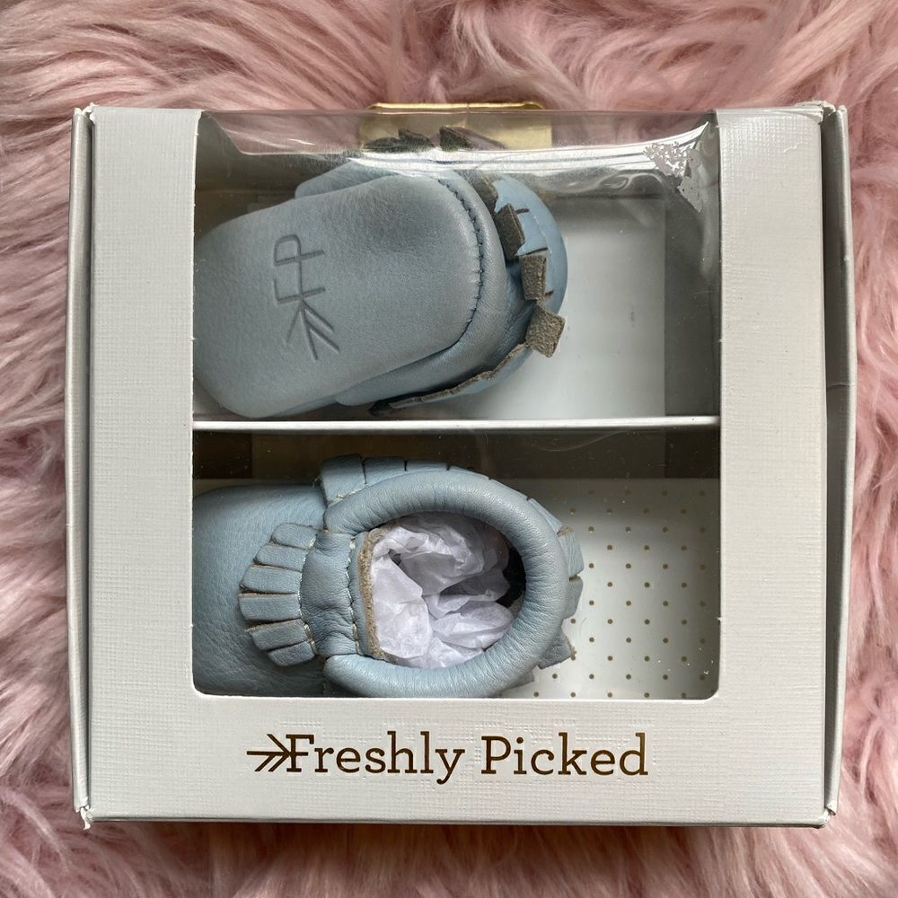COPY - *NWT* Freshly Picked Baby Blue Moccasins Size 0
